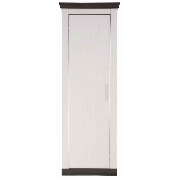 Dulap ~Genova~ culoare alb-maro închis, cu aspect de lemn, modern, 72 cm lățime
